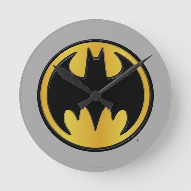 Batman Symbol | Klassisches Round-Logo Runde Wanduhr (Vorderseite)