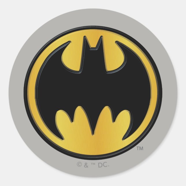 Batman Symbol | Klassisches Round-Logo Runder Aufkleber (Vorderseite)