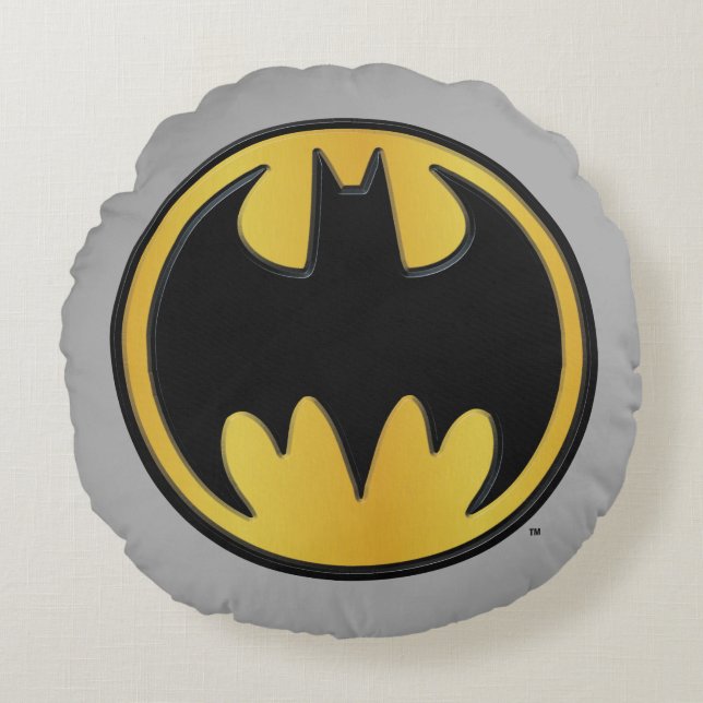 Batman Symbol | Klassisches Round-Logo Rundes Kissen (Vorderseite)