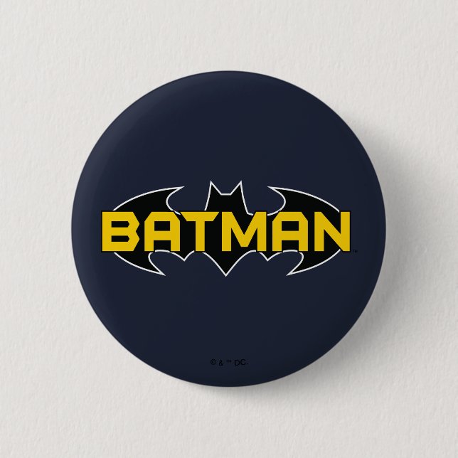 Batman Symbol | Name Gelb/Schwarz Button (Vorderseite)