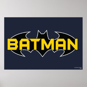 Batman Symbol   Name Gelb/Schwarz Poster