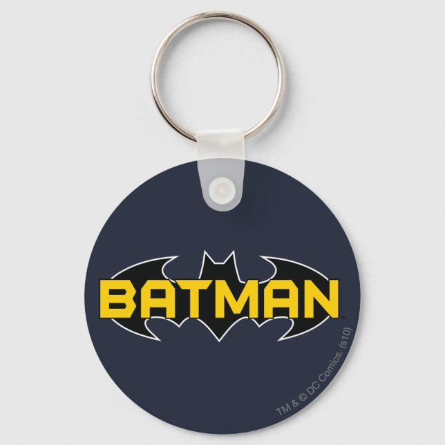 Batman Symbol | Name Gelb/Schwarz Schlüsselanhänger (Vorderseite)