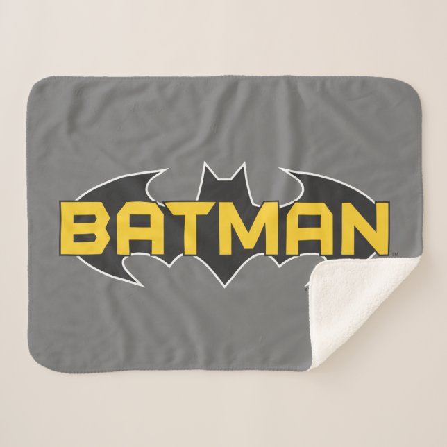Batman Symbol | Name Gelb/Schwarz Sherpadecke (Vorderseite (Horizontal))