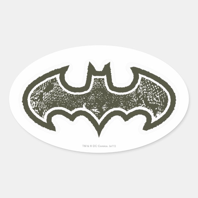 Batman Symbol | Nouveau Logo Ovaler Aufkleber (Vorderseite)