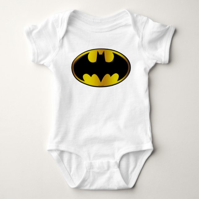 Batman Symbol | Oval Gradient Logo Baby Strampler (Vorderseite)