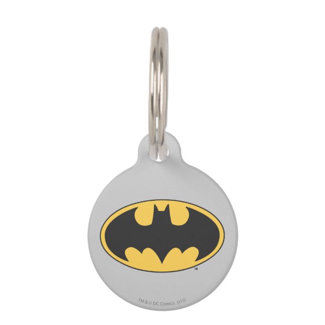 Batman Symbol | Oval Logo Haustiermarke (Vorderseite)