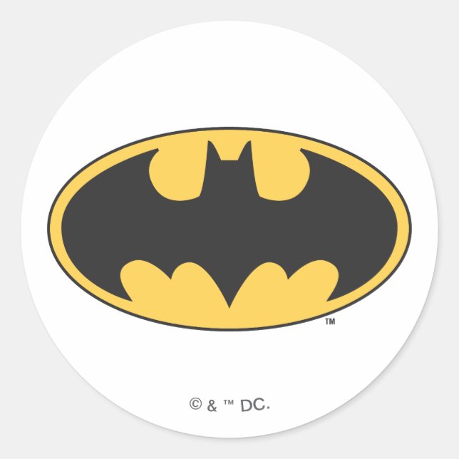 Batman Symbol | Oval Logo Runder Aufkleber (Vorderseite)