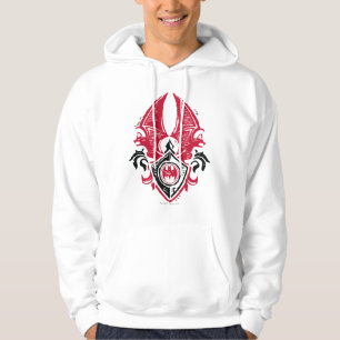Batman Symbol Red Black Bat Briefmarke Wappen Lo Hoodie