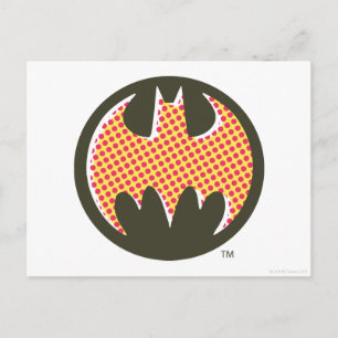 Batman Symbol   Red Halftone Logo Postkarte