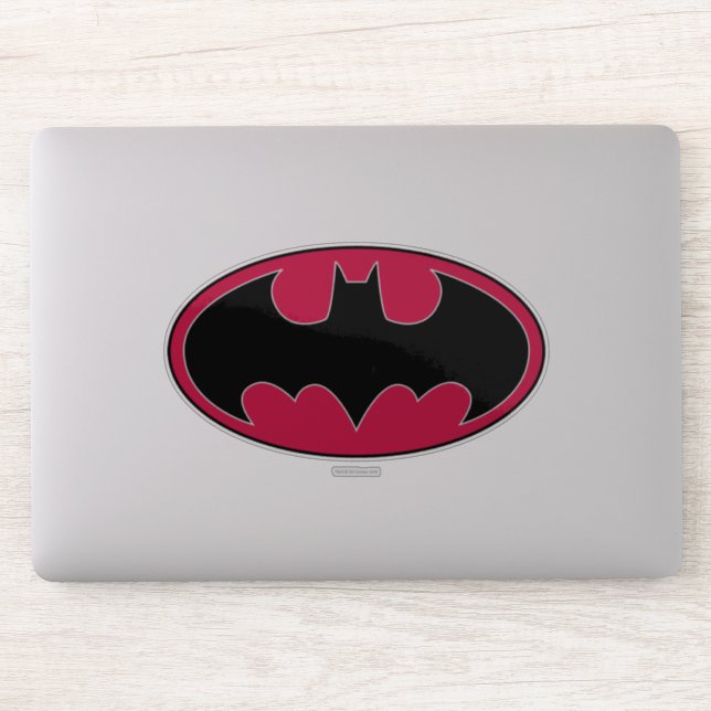 Batman Symbol | Rotes Schwarzes Logo Aufkleber (Computer)