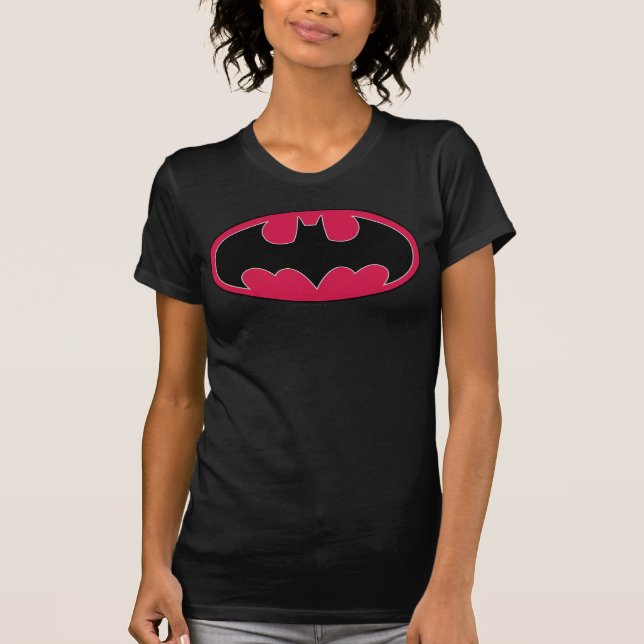 Batman Symbol | Rotes Schwarzes Logo T-Shirt (Vorderseite)