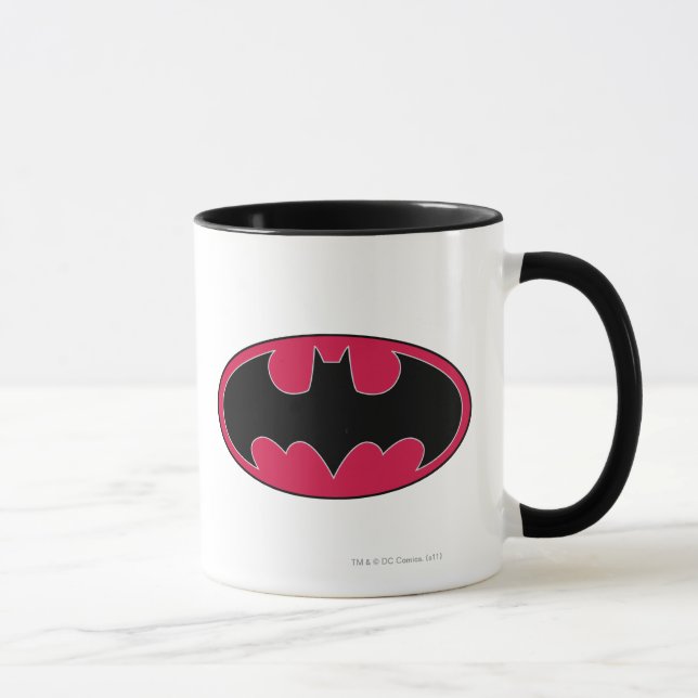 Batman Symbol | Rotes Schwarzes Logo Tasse (Rechts)
