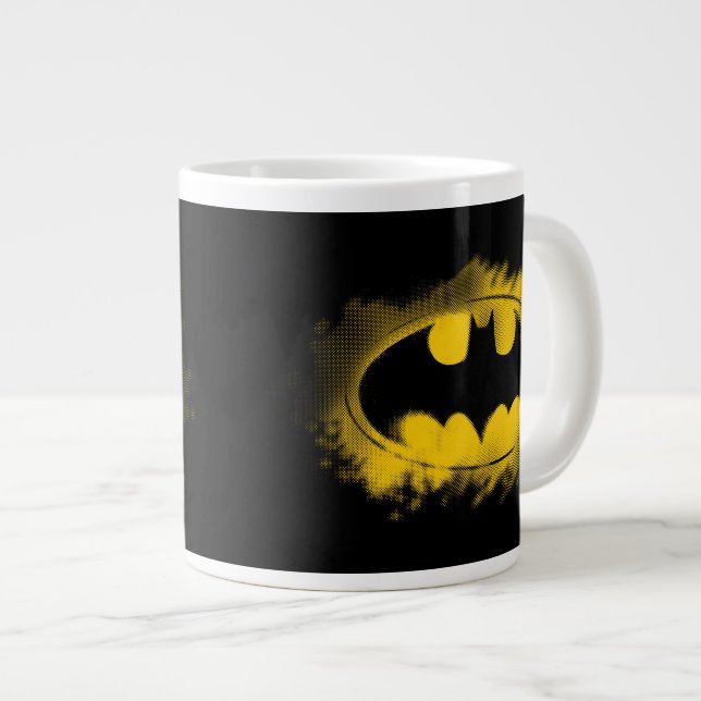 Batman Symbol | Schwarz-Gelb-Logo Jumbo-Tasse (Vorderseite Rechts)