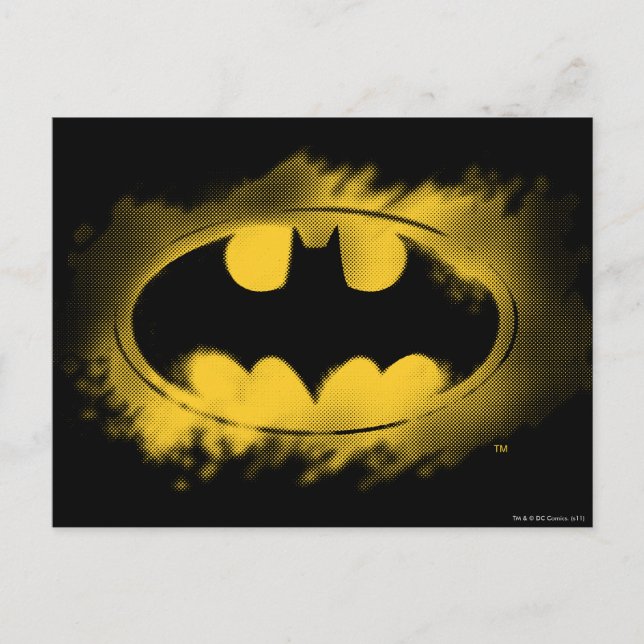 Batman Symbol | Schwarz-Gelb-Logo Postkarte (Vorderseite)