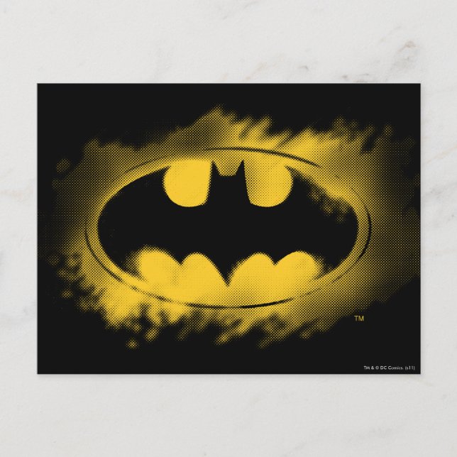 Batman Symbol | Schwarz-Gelb-Logo Postkarte (Vorderseite)