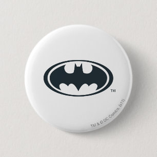 Batman Symbol   Schwarz-Weiß-Logo Button