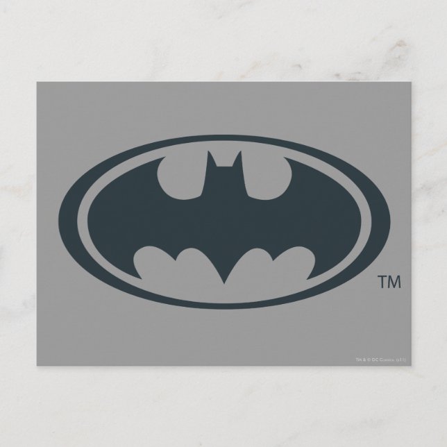 Batman Symbol | Schwarz-Weiß-Logo Postkarte (Vorderseite)