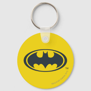 Batman Symbol Schwarz-Weiß-Logo Schlüsselanhänger