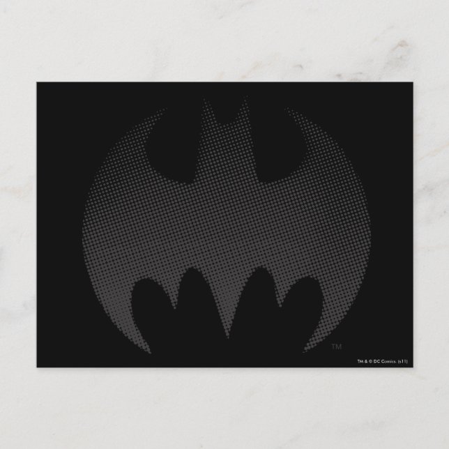 Batman Symbol | Schwarz-weißes Logo Postkarte (Vorderseite)