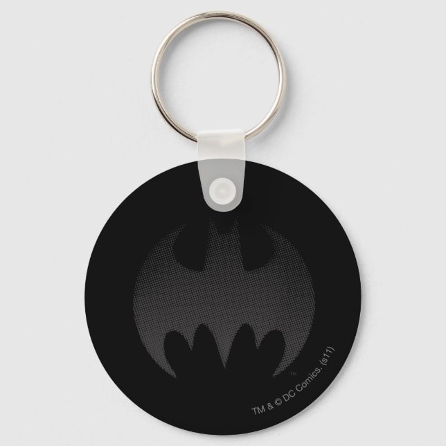 Batman Symbol | Schwarz-weißes Logo Schlüsselanhänger (Vorderseite)