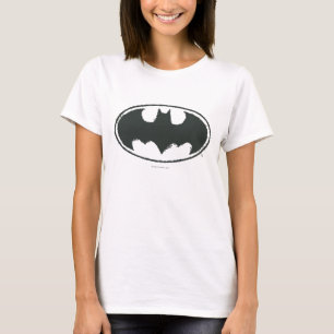Batman Symbol   Schwarz-weißes Spray-Logo T-Shirt