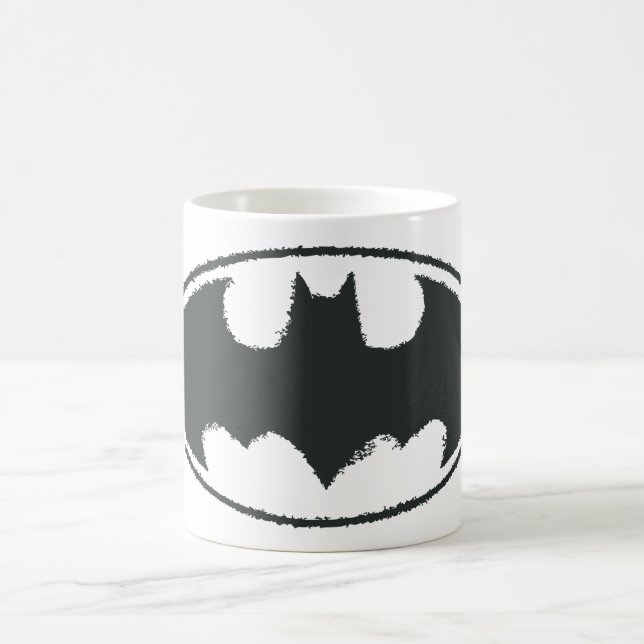 Batman Symbol | Schwarz-weißes Spray-Logo Tasse (Mittel)