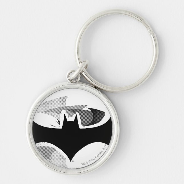 Batman Symbol | Schwarzes Schattenlogo Schlüsselanhänger (Vorne)
