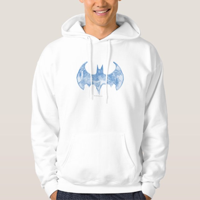 Batman Symbol | Sketchbook Light Blue Logo Hoodie (Vorderseite)