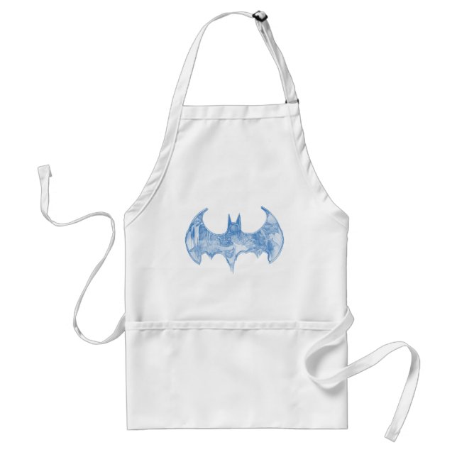 Batman Symbol | Sketchbook Light Blue Logo Schürze (Vorne)