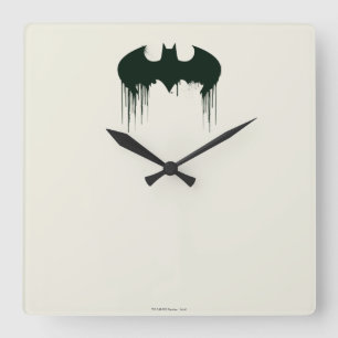 Batman Symbol   Spraypainlogo Quadratische Wanduhr