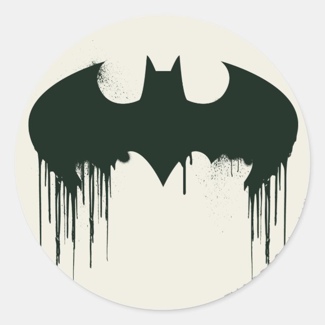 Batman Symbol | Spraypainlogo Runder Aufkleber (Vorderseite)