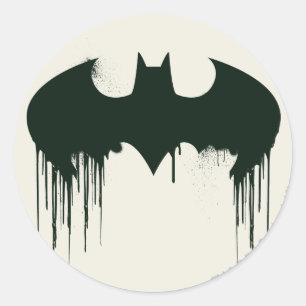 Batman Symbol   Spraypainlogo Runder Aufkleber