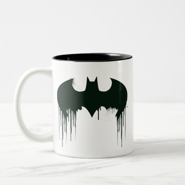 Batman Symbol | Spraypainlogo Zweifarbige Tasse (Links)