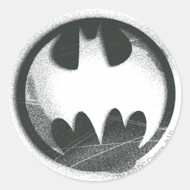 Batman Symbol | Spraysymbol-Logo Runder Aufkleber (Vorderseite)