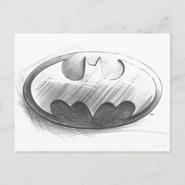 Batman Symbol | Zeichnend Zeichen Postkarte (Vorderseite)