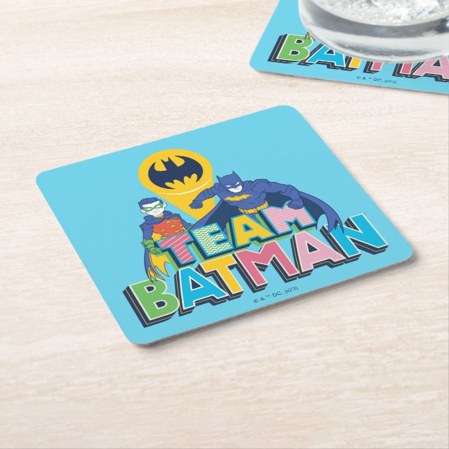 Batman | Team Batman Rechteckiger Pappuntersetzer (angewinkelt)