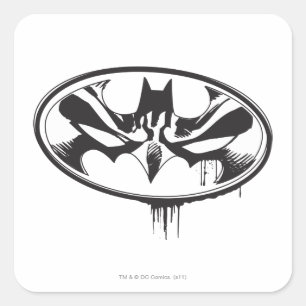 Batman-Tropfen-Logo Quadratischer Aufkleber