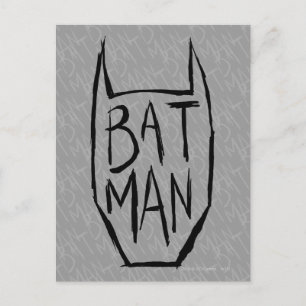 Batman Type in Head Postkarte