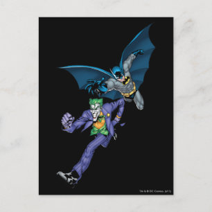 Batman und Joker mit Gewehr Postkarte