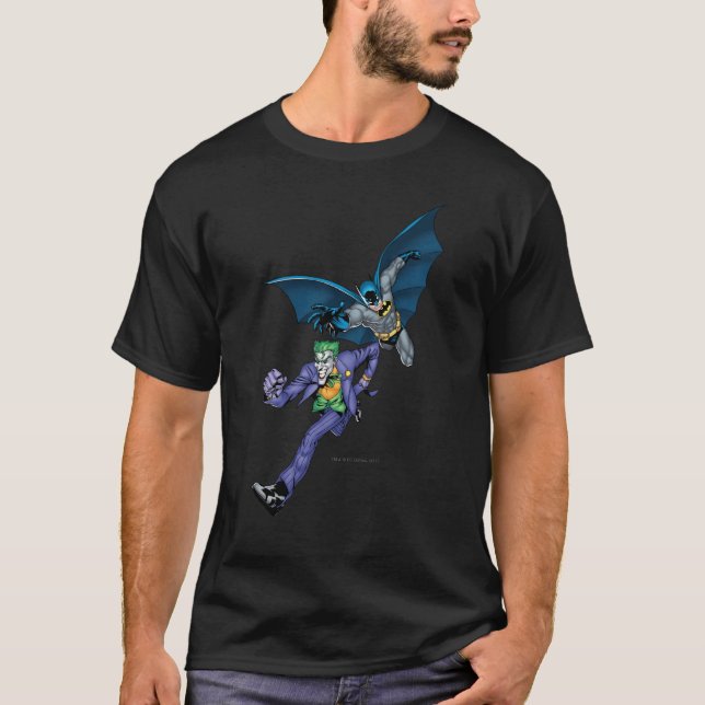 Batman und Joker mit Gewehr T-Shirt (Vorderseite)