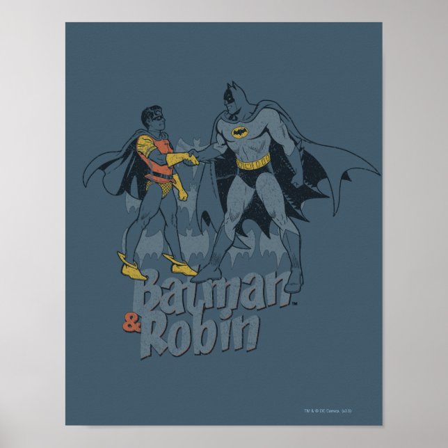Batman und Robin bedrückte Grafik Poster (Vorne)