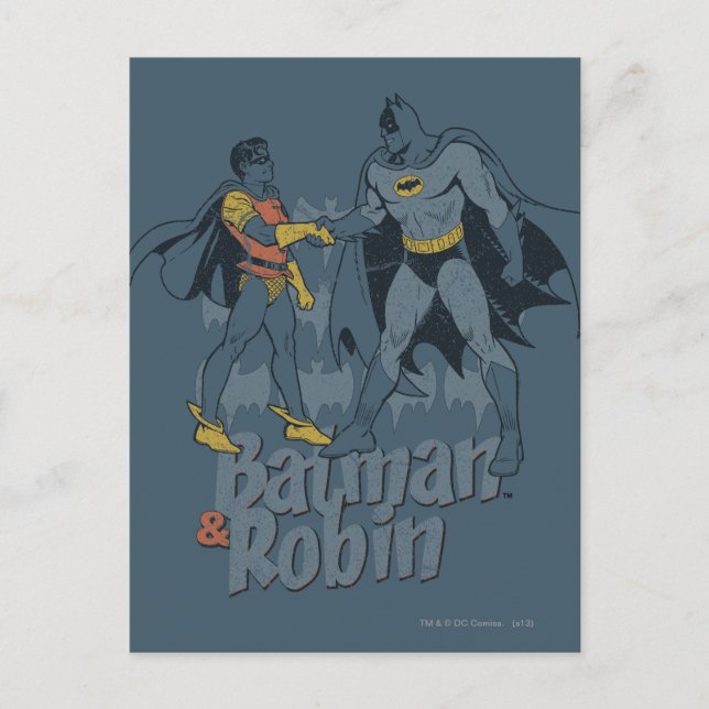 Batman und Robin bedrückte Grafik Postkarte (Vorderseite)