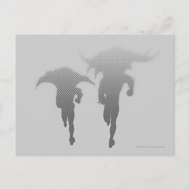 Batman und Robin Halftone Gradient Postkarte (Vorderseite)