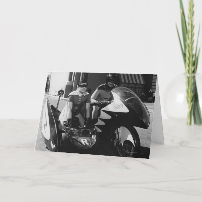 Batman und Robin in Batcycle Karte (Vorderseite)