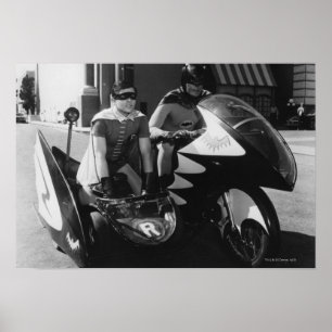 Batman und Robin in Batcycle Poster