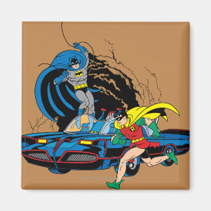 Batman und Robin in der Bat-Höhle Magnet