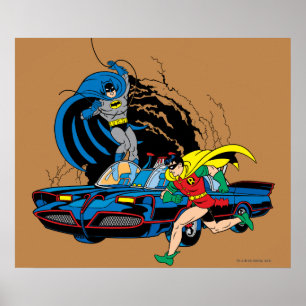 Batman und Robin in der Bat-Höhle Poster