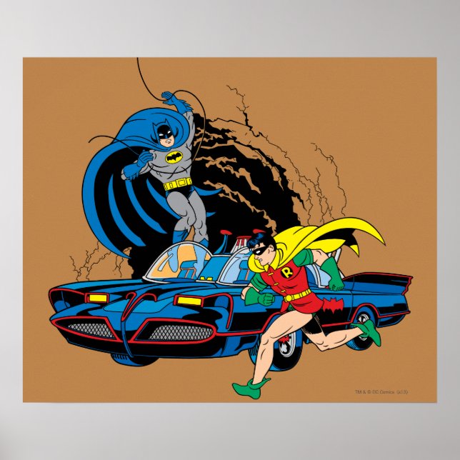 Batman und Robin in der Bat-Höhle Poster (Vorne)