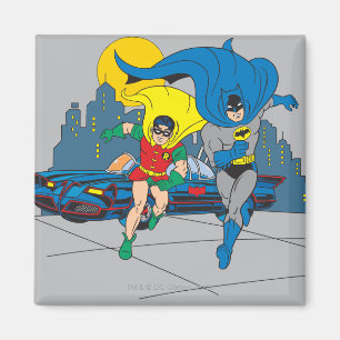 Batman und Robin laufen Magnet