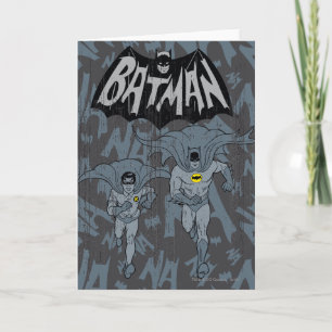 Batman und Robin mit Logo abgenutzte Grafik Karte